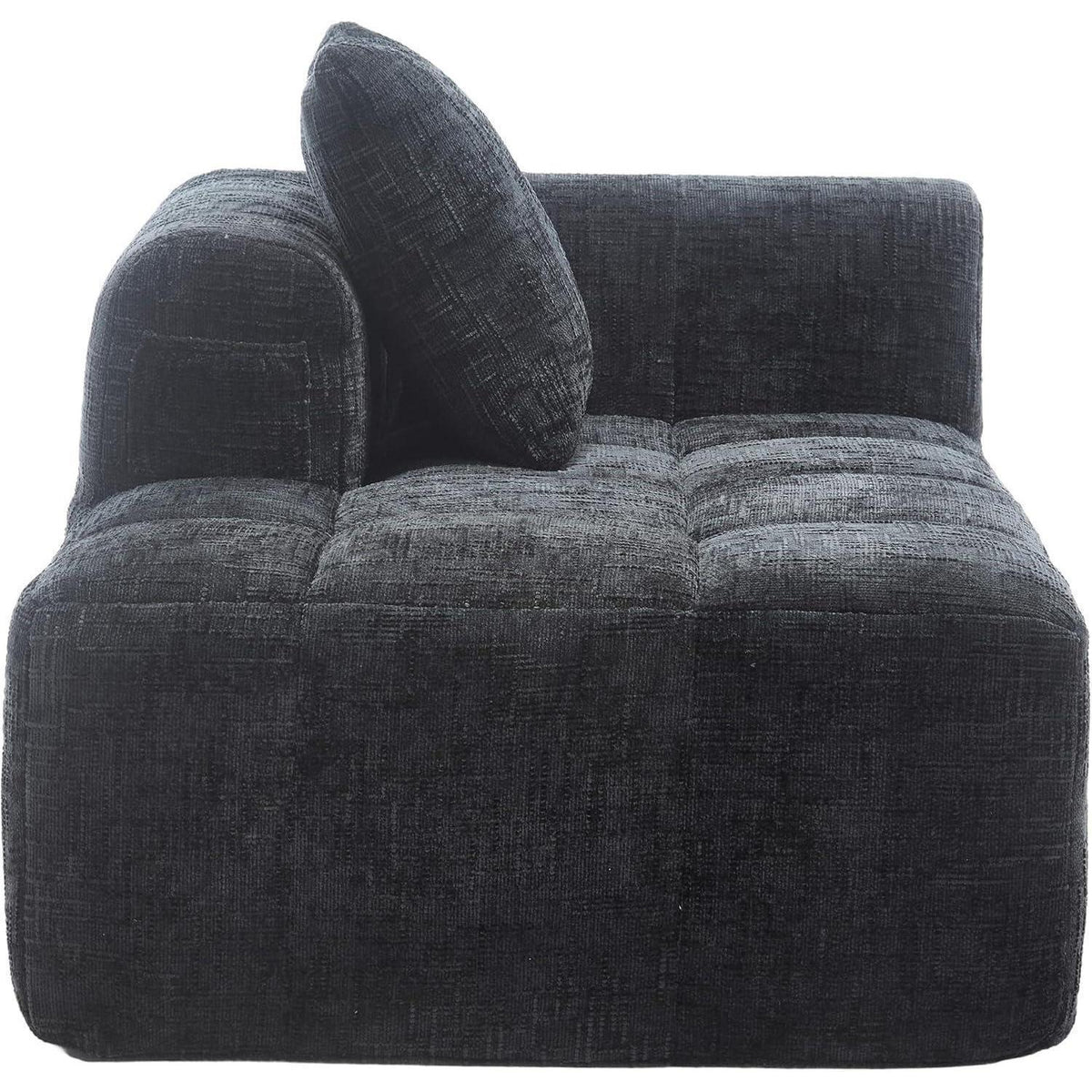 Modernes 1-Sitzer Sofa mit Chaiselongue & Kissen (Schwarz A)