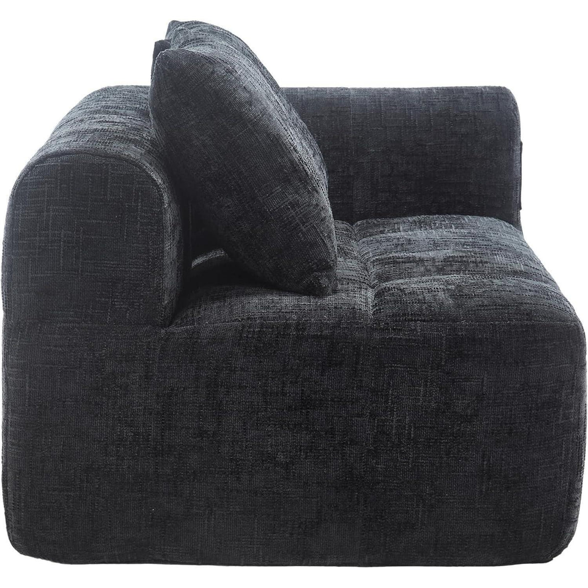 Modernes 2-Sitzer Polstersofa mit Chaise Lounge (Schwarz B)