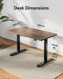 FEZIBO Elektrischer Stehschreibtisch 120x60 cm Schwarze