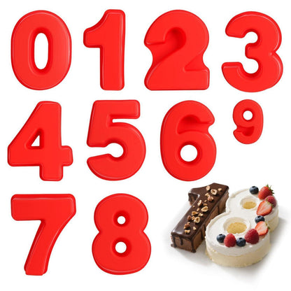 Silikon Zahlen Backform Set 0-9 | Kuchenformen für Geburtstag