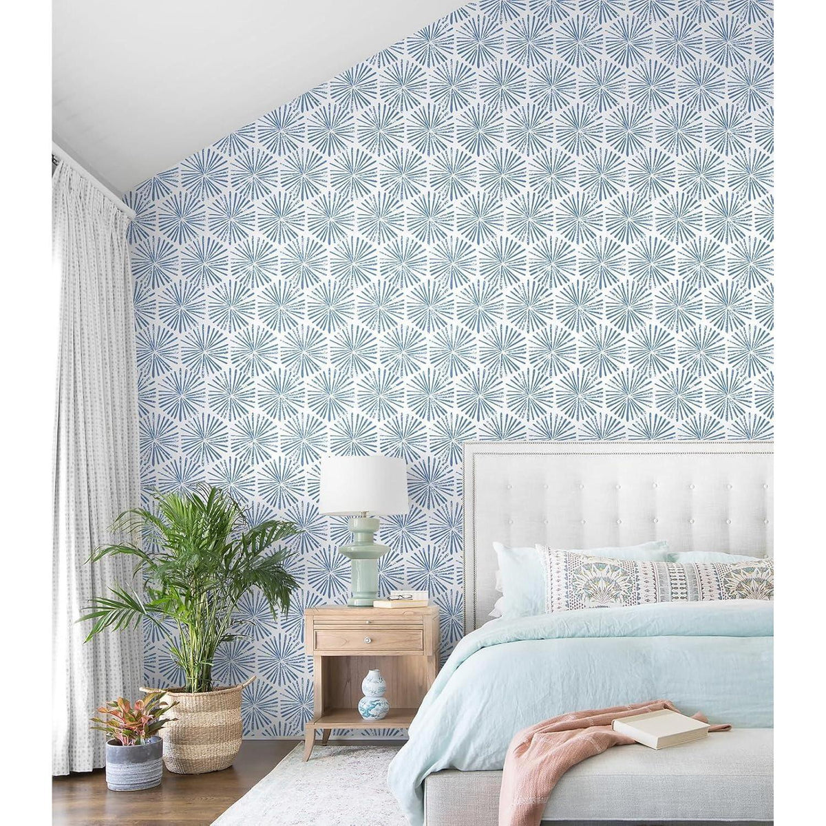 Selbstklebende Tapete Blau-Weiß Geometrisch 44cm x 10m