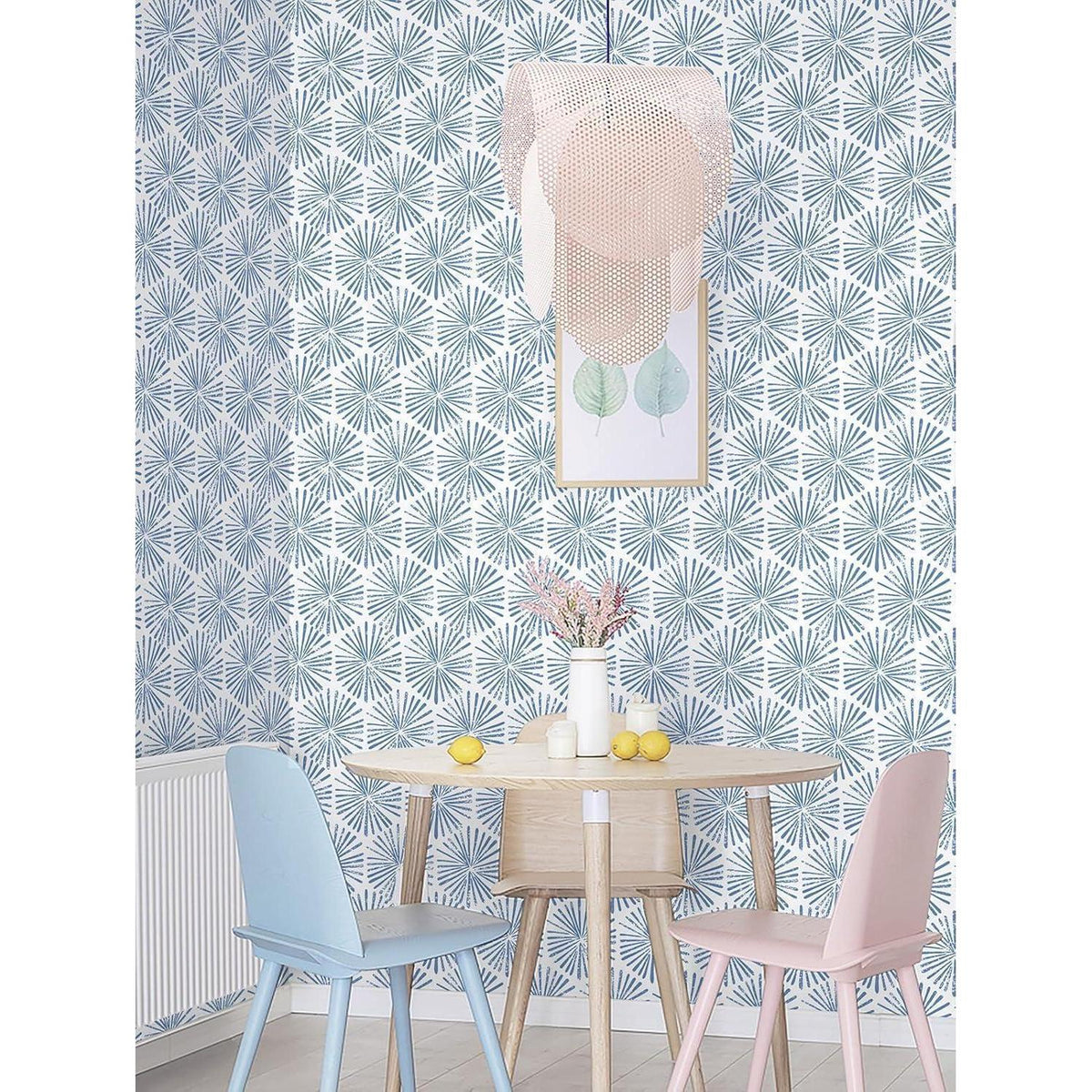 Selbstklebende Tapete Blau-Weiß Geometrisch 44cm x 10m