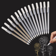 16er Set Gelstifte Weiß, Gold & Silber – 0,8mm Feinliner