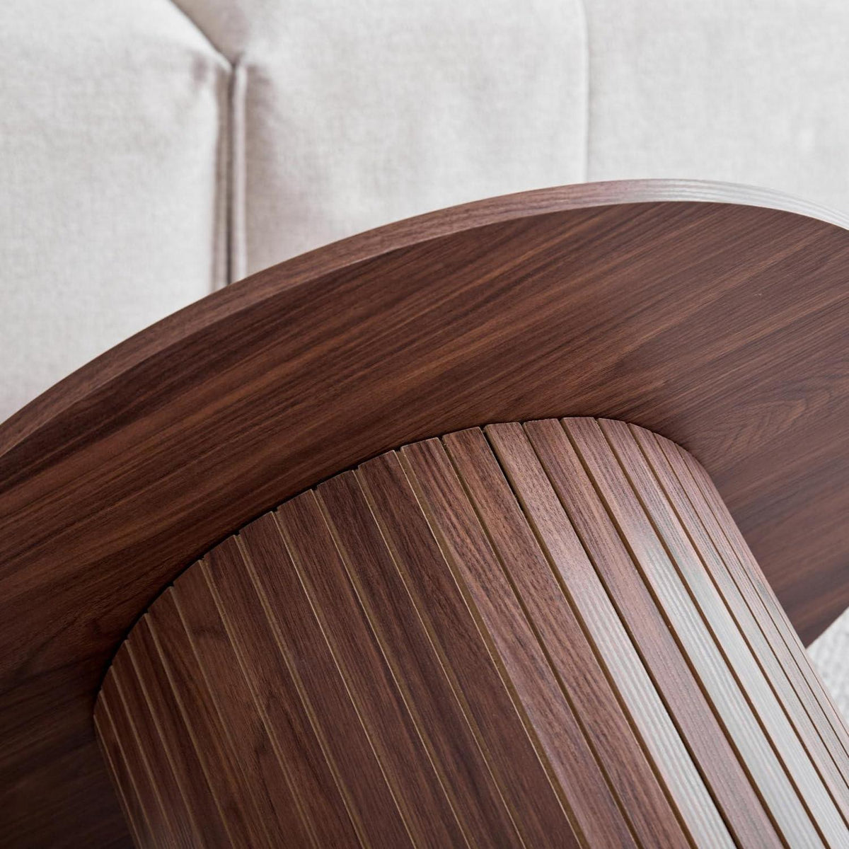 2er-Set Runde Couchtische mit Säulenfuß – Dunkelbraun