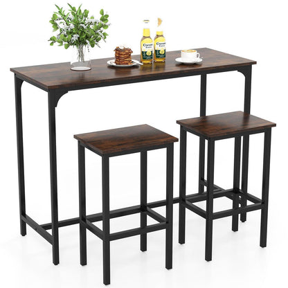 RELAX4LIFE Bartisch-Set mit Barhockern – Industrie-Design