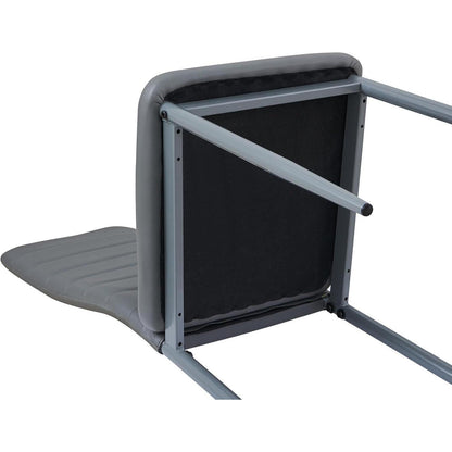 Essgruppen Set: Esstisch 110cm + 6 Esszimmerstühle Weiß/Grau