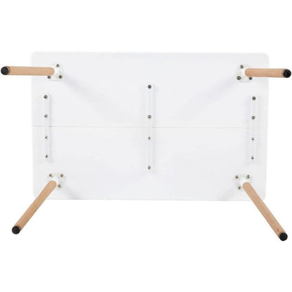 Essgruppen Set: Esstisch 110cm + 6 Esszimmerstühle Weiß/Grau