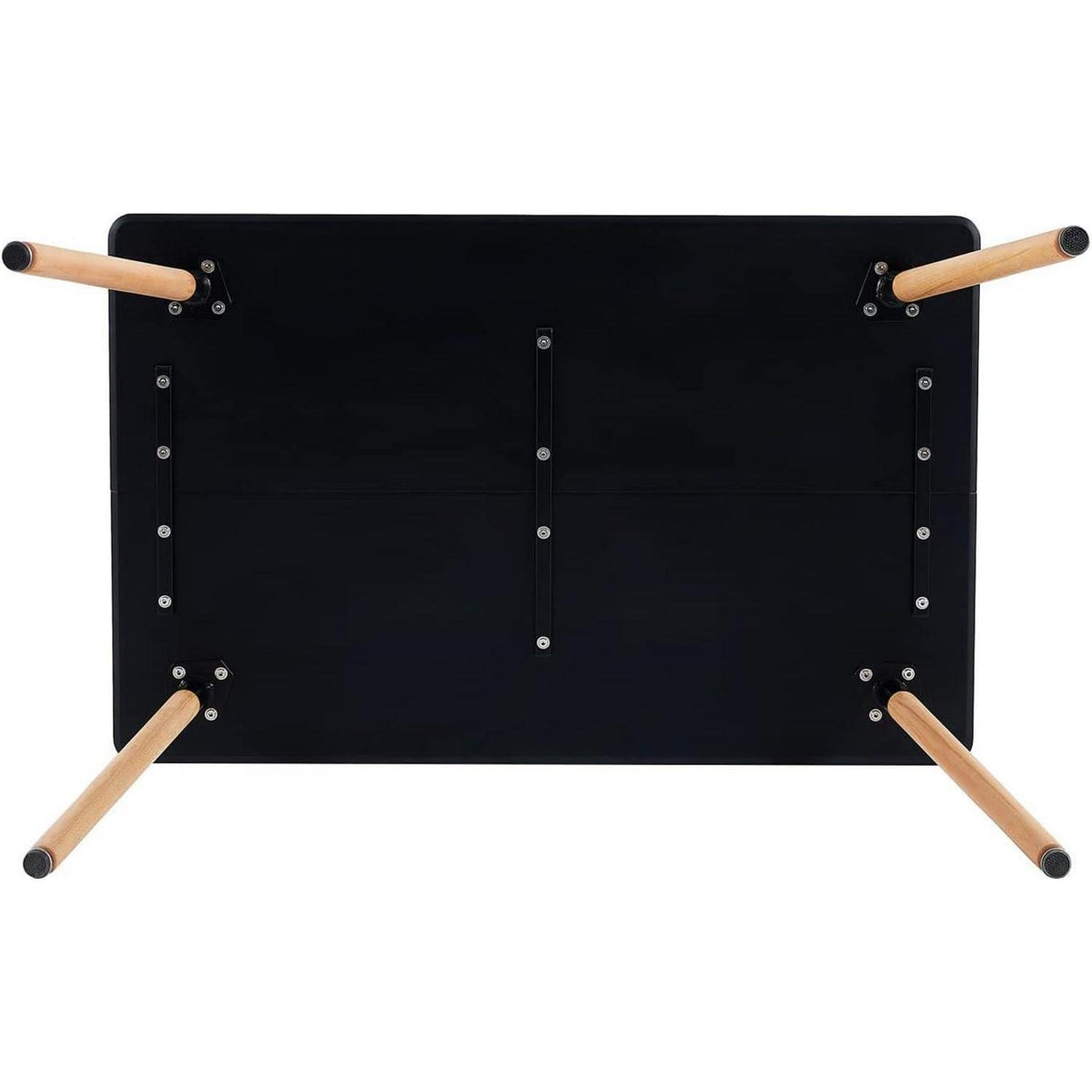 Essgruppen Set: Esstisch 110cm & 6 Esszimmerstühle Schwarz/Weiß