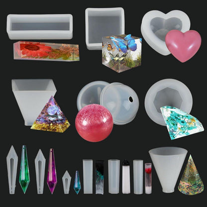13x Epoxidharz Formen Set – Silikon Gießformen für DIY Projekte