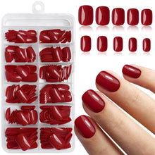 240 Rote Press On Nägel – Kurze, Quadratische Nagelspitzen
