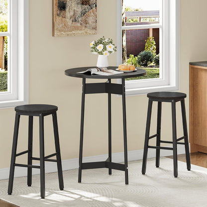 HOOBRO Barhocker 2er Set mit Fußstütze – Schwarz