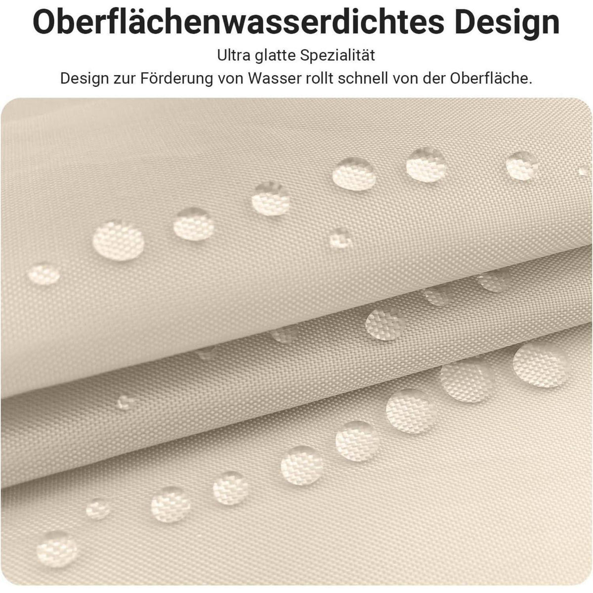 Duschvorhang 220x200 cm Beige, Wasserabweisend, Beschwerter Saum