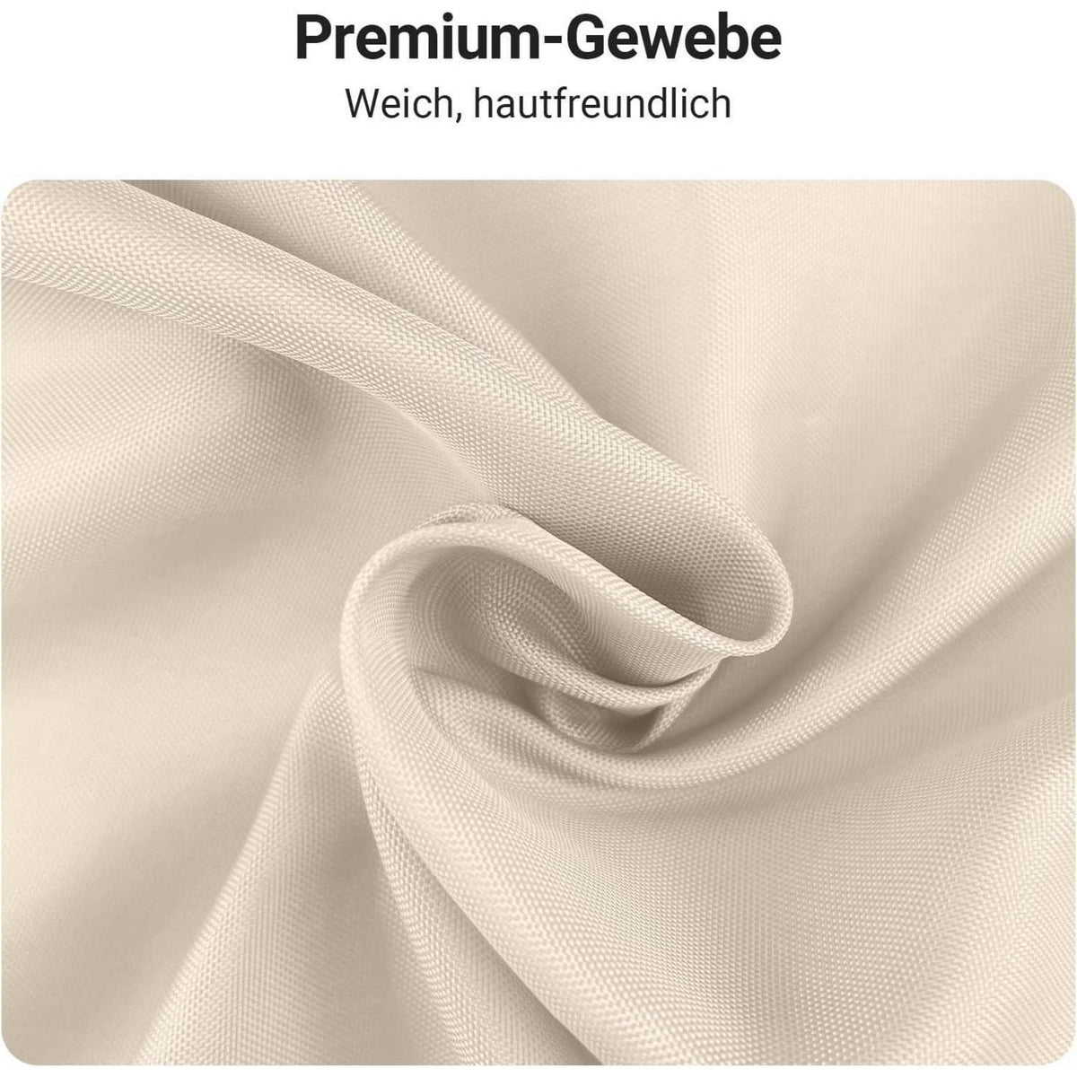 Duschvorhang 220x200 cm Beige, Wasserabweisend, Beschwerter Saum