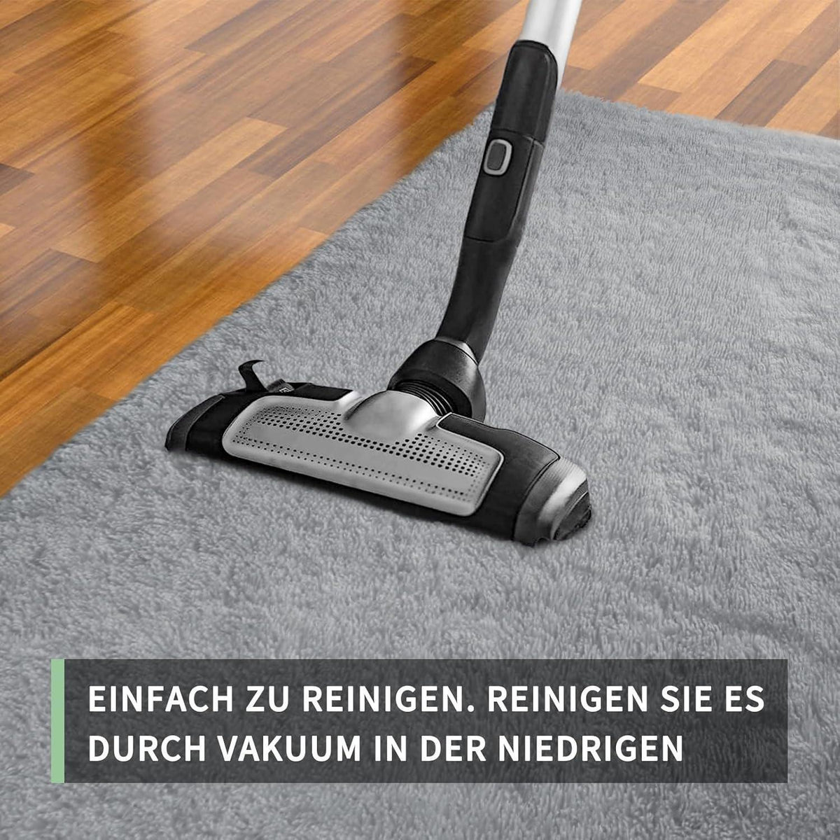 Grauer Hochflor Teppich 240x340 – Flauschiger Wohnzimmerteppich Waschbar