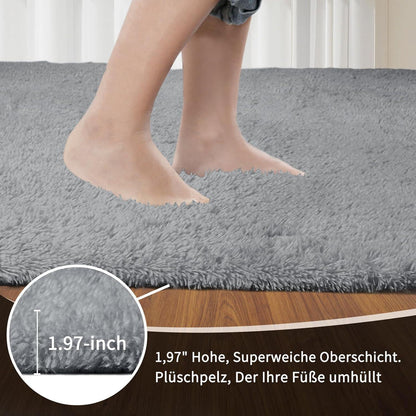 Flauschiger Hochflor Teppich Braun 275x370 cm – Wohnzimmer & Schlafzimmer