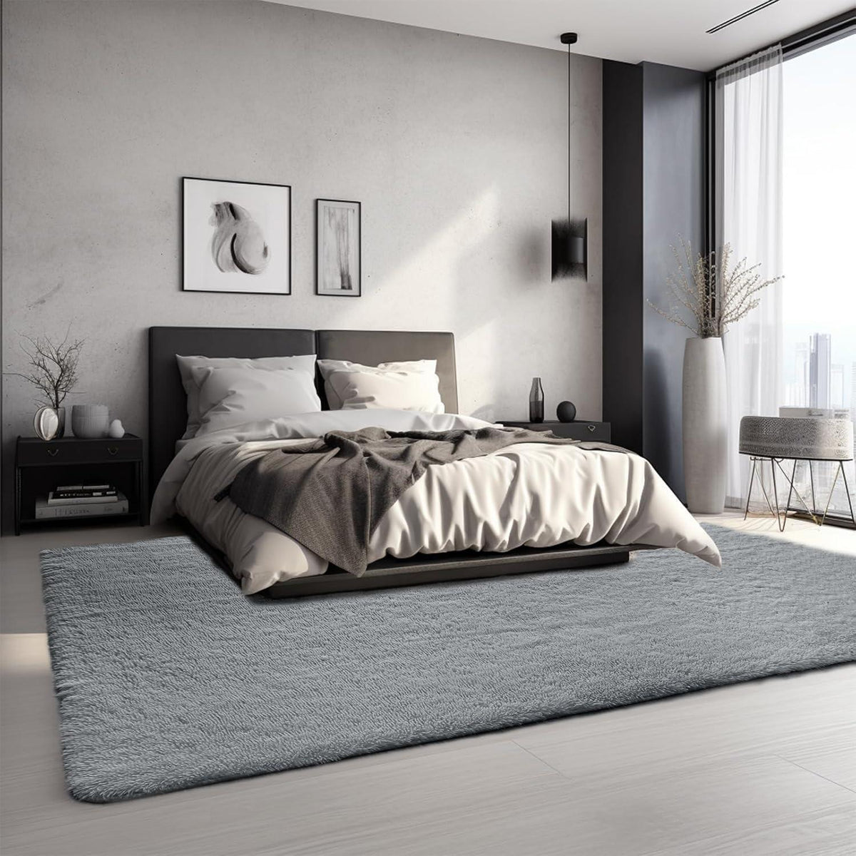 Flauschiger Hochflor Teppich Braun 275x370 cm – Wohnzimmer & Schlafzimmer