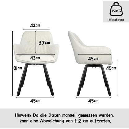 Drehbarer Esszimmerstuhl Set 6er – Ergonomisch & Bequem, Beige