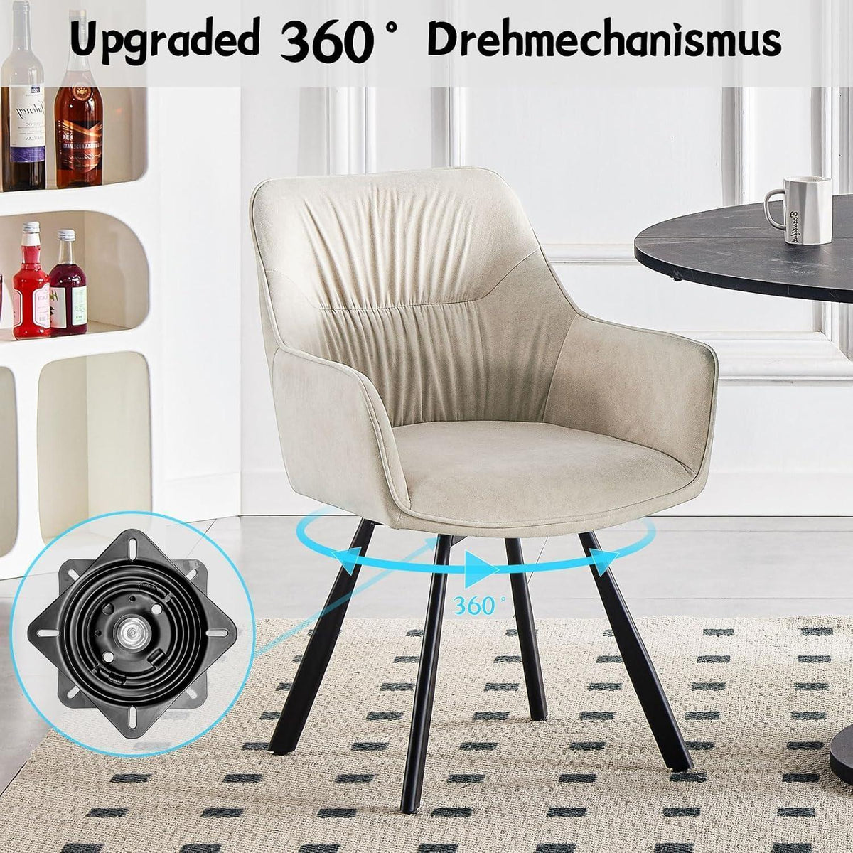 Drehbare Esszimmerstühle Set 6 | Ergonomisch & Komfortabel