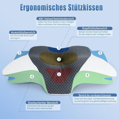 Ergonomisches Nackenkissen Memory Foam Seitenschläfer
