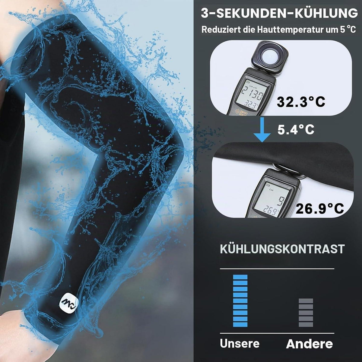 UV Sonnenschutz Armstulpen 3er-Pack – Kühlung & UPF 50+