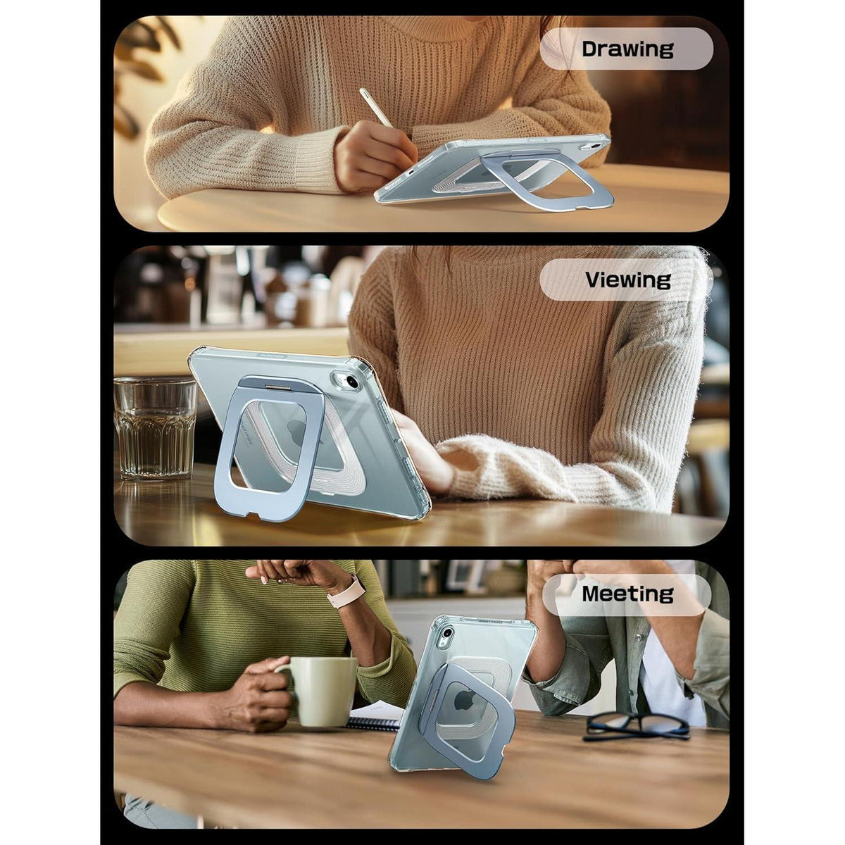 iPad mini 7/6 Hülle mit Ständer, Kratzfest, Stifthalter, Blau