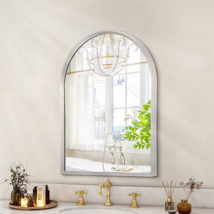 Bogen Wandspiegel mit Aluminiumrahmen – 65x45cm Silber