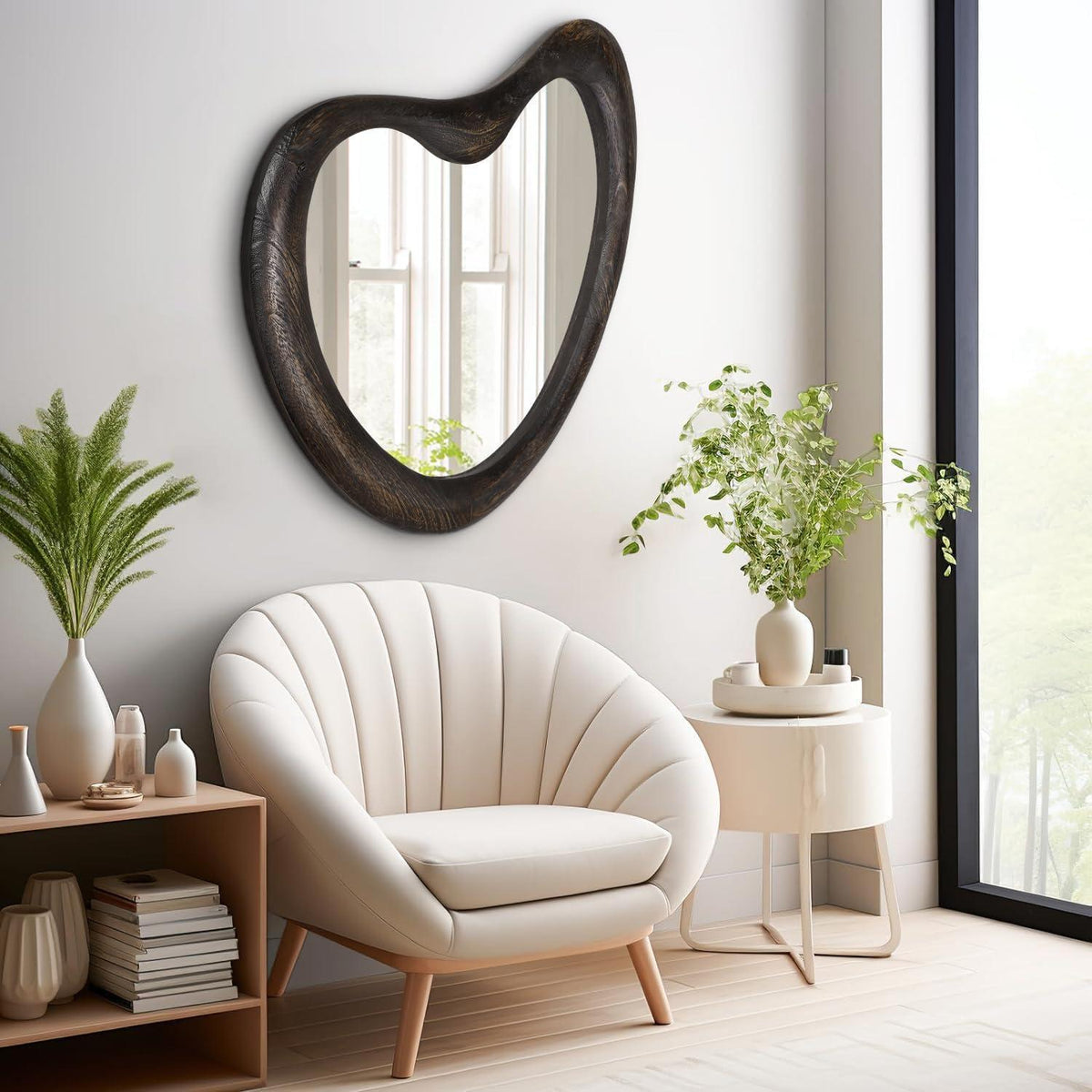 Asymmetrischer Wandspiegel 70x50cm – Rustikaler Badezimmer Spiegel
