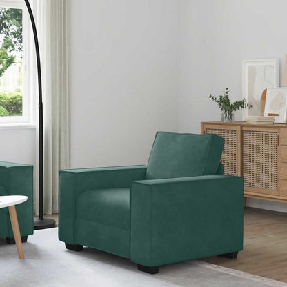 Dunkelgrüner Stoff-Sessel für Wohnzimmer & Schlafzimmer
