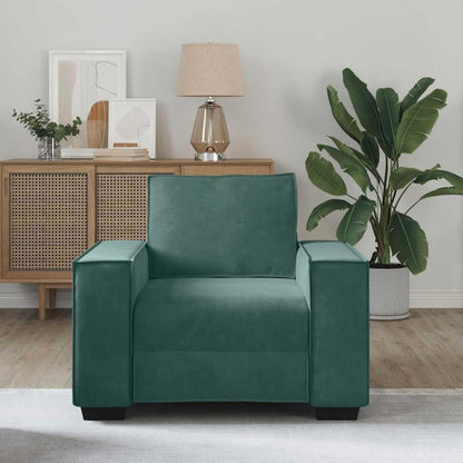 Dunkelgrüner Stoff-Sessel für Wohnzimmer & Schlafzimmer