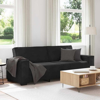 3-Sitzer Sofa Schwarz 220 cm – Modernes Polster Sofa