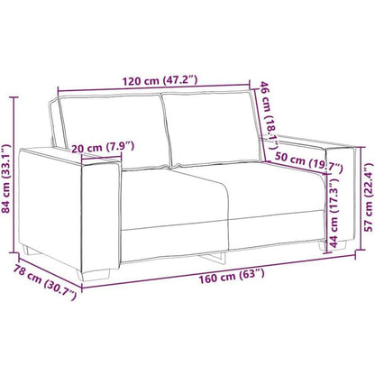 2-Sitzer Sofa Schwarz – Modernes Mini Sofa 120cm