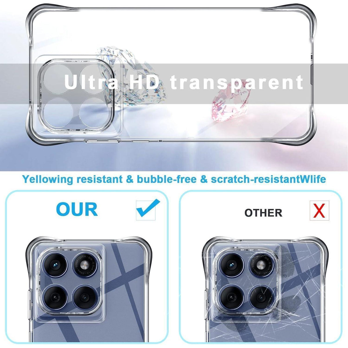 Transparente Hülle für Motorola Moto Edge 60/60 Fusion, Ultra Dünn