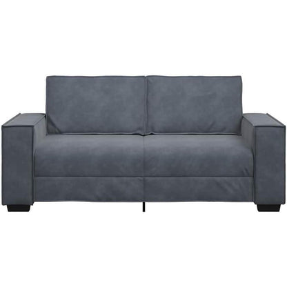 IKAYAA 2-Sitzer Sofa Dunkelgrau – Modernes Mini Sofa 140cm
