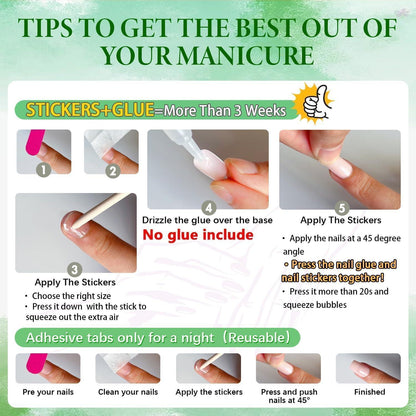 Marineblau Press On Nails - Kurze, Eckige Falsch Nägel zum Aufkleben