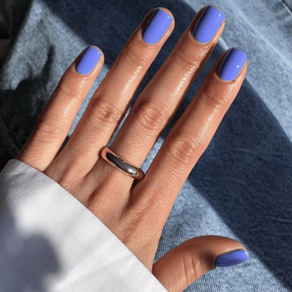 Blaue Press On Nails Kurz – Elegante Gel-Falschnägel zum Aufkleben