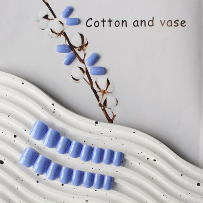 Blaue Press On Nails Kurz – Elegante Gel-Falschnägel zum Aufkleben