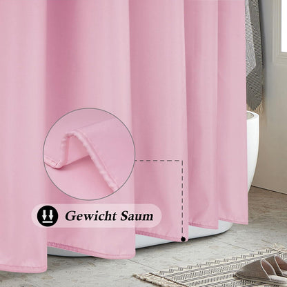 Rosa Duschvorhang 180x220 cm – Textil, Waschbar & Wasserdicht