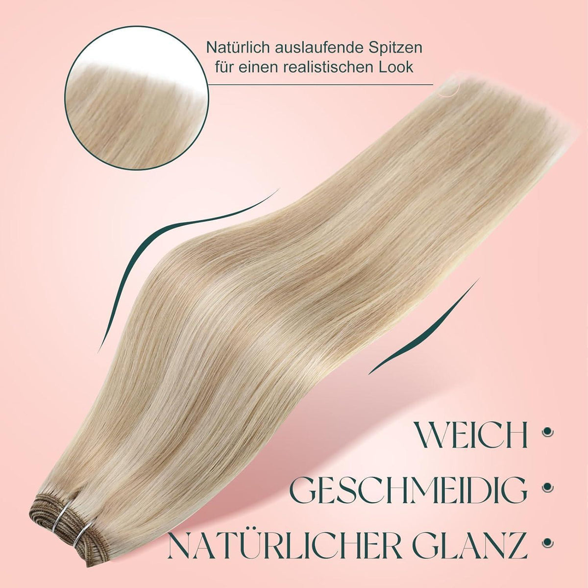 Echthaar Tressen Blond – Einnähhaare Aschblond & Gelbblond