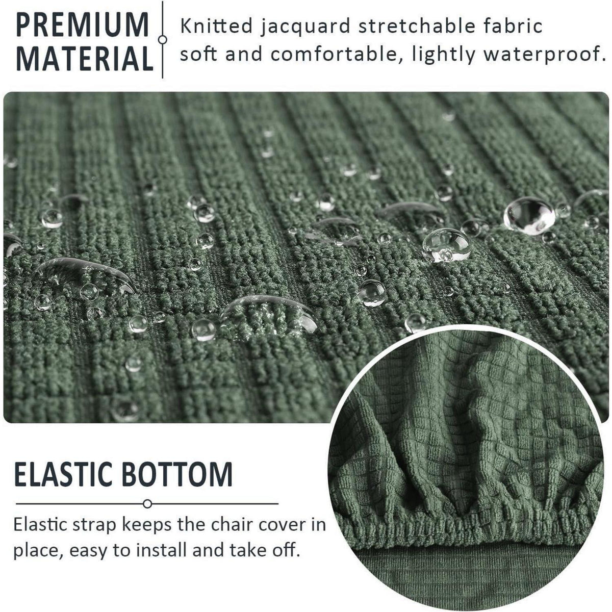Stuhlhussen 4er-Set Stretch Spandex – Grün