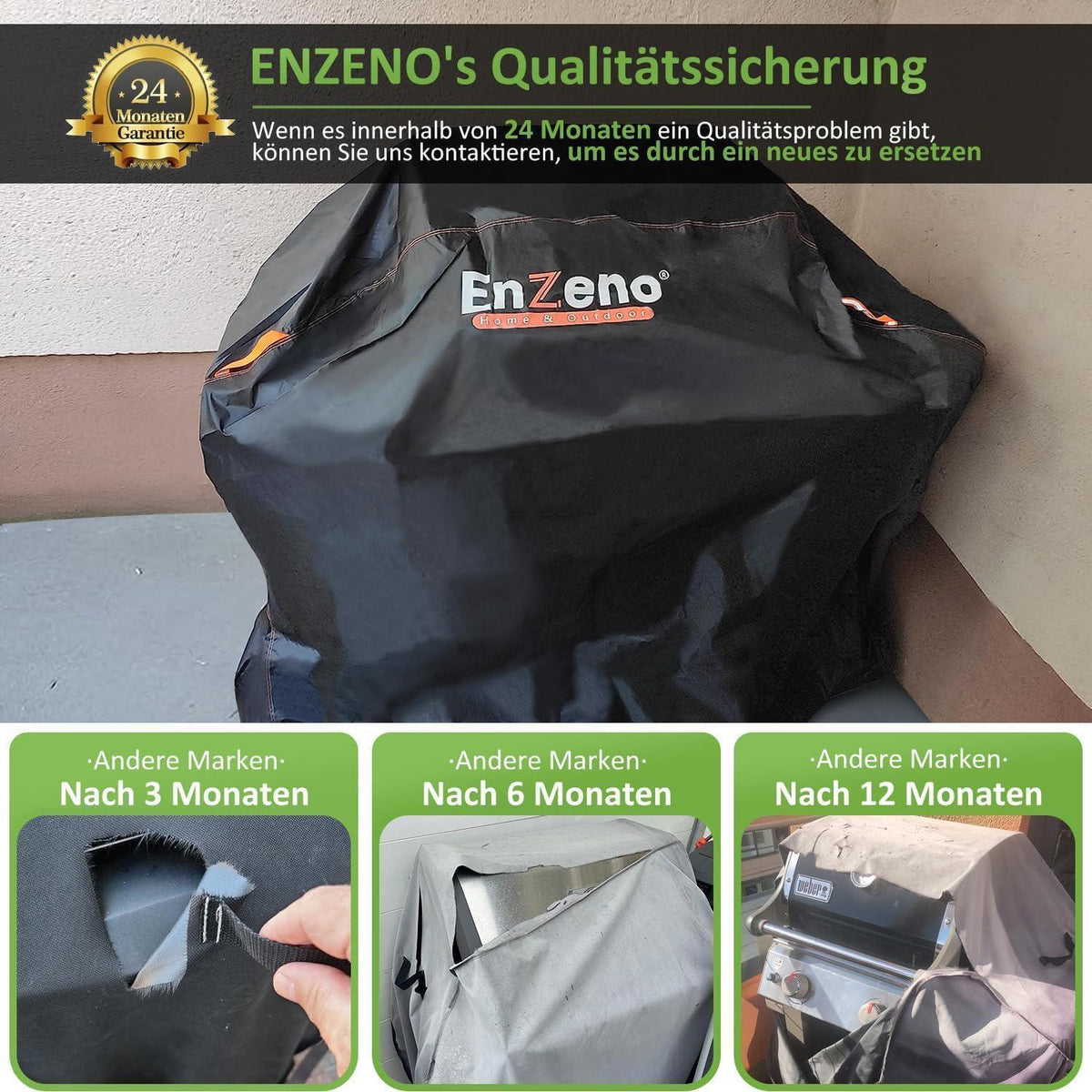 Wetterfeste Grillabdeckung 90x70x110cm für Gasgrills – Schwarz