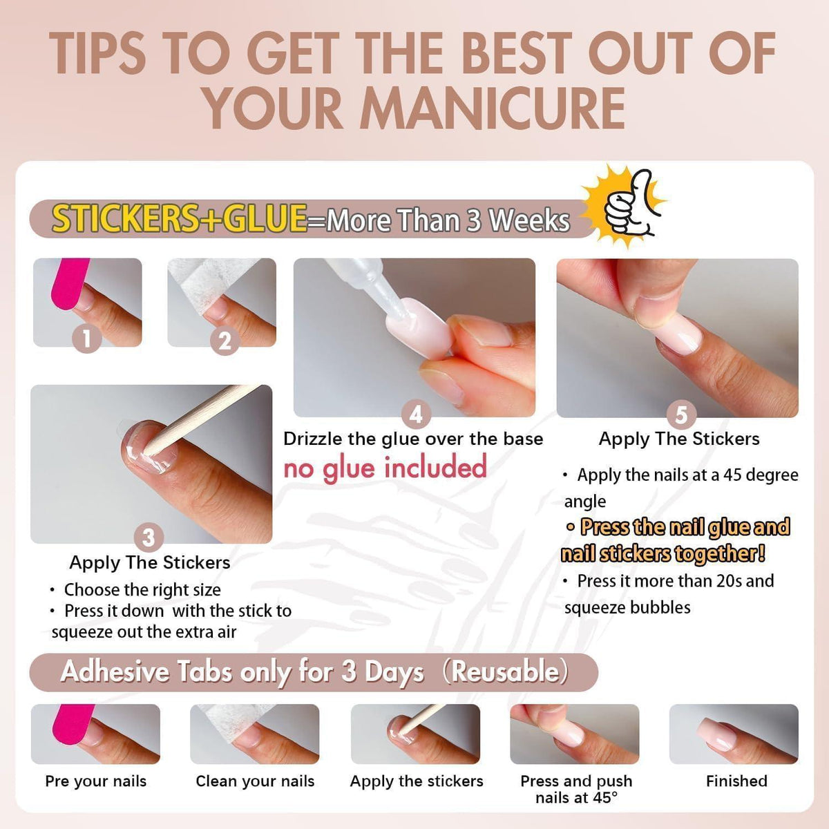 Altrosa Mandel Press On Nails - Künstliche Nägel zum Aufkleben