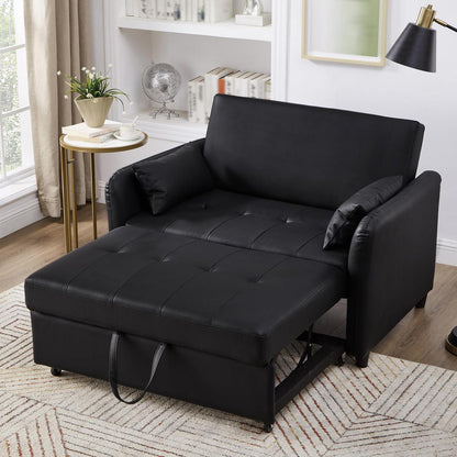 2-Sitzer Klappsofa mit Schlaffunktion – Antik Schwarz