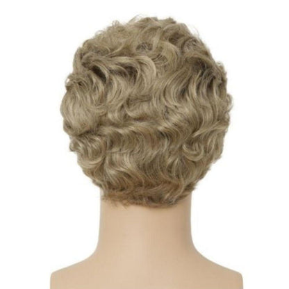 Kurze blonde Männerperücke lockig, hitzebeständig