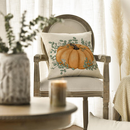 2er Set Herbst Kürbis Kissenbezüge 40x40 cm Orange Polyester