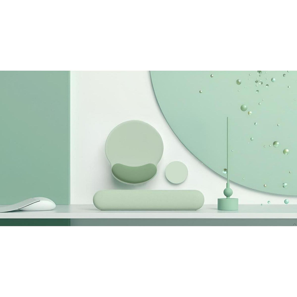 3-in-1 Handgelenkauflage Set Antik Grün