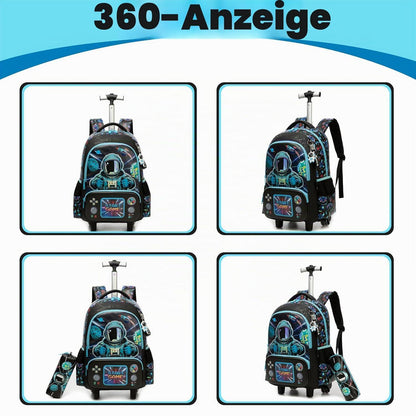 Schultrolley Rucksack Kinder 2. Klasse Blau Astronaut