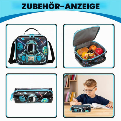 Schultrolley Rucksack Kinder 2. Klasse Blau Astronaut