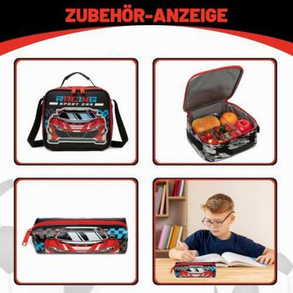 Schultrolley Rucksack Kinder – Rollen, Rot, 8 Jahre