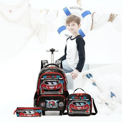 Schultrolley Rucksack Kinder – Rollen, Rot, 8 Jahre