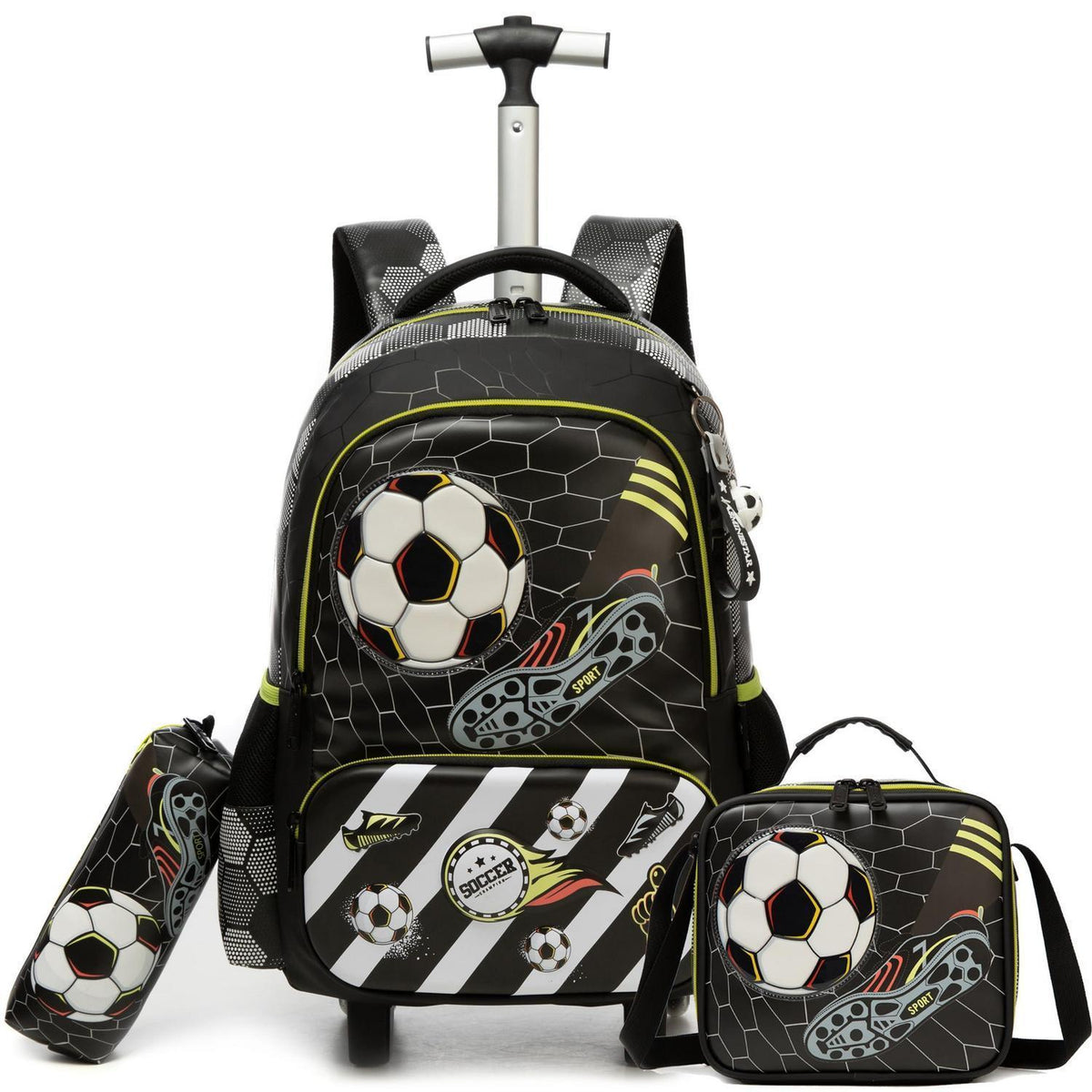 Schultrolley Rucksack mit Rollen für Kinder – Sports Football